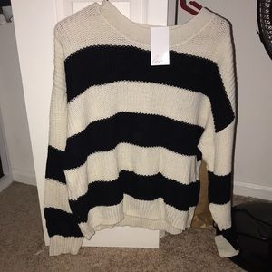 🎄DEAL: Black and white stripe knit sweater